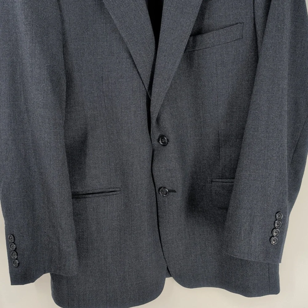Jos. A Bank Long Sleeve Button Front Notched Lapel Blazer Blue Wool Blend 42S‎